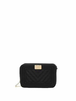 BORSA A SPALLA DONNA - MARC ELLIS NERO-ORO - FLAT BLUSH