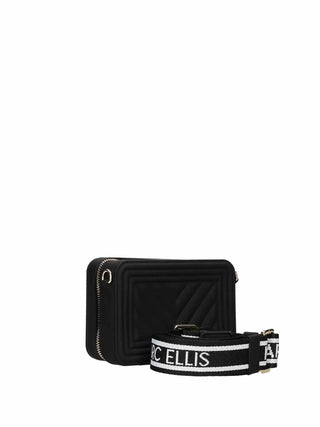 BORSA A SPALLA DONNA - MARC ELLIS NERO-ORO - FLAT BLUSH 3