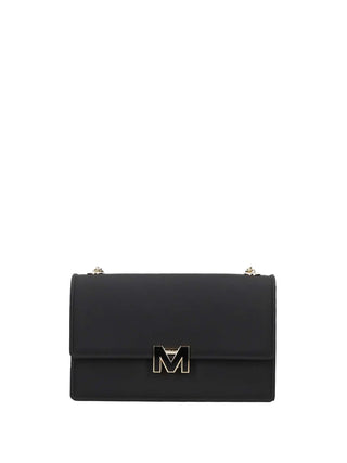 BORSA A SPALLA DONNA - MARC ELLIS NERO-ORO - FLAT SUPERMEE M.