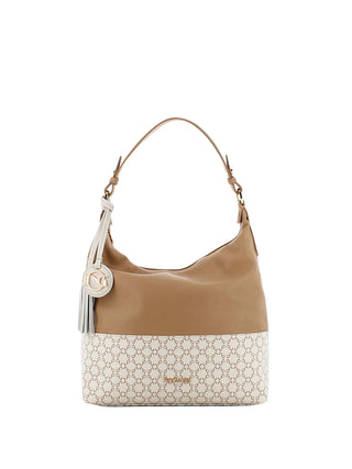 BORSA A SPALLA DONNA - NERO GIARDINI BEIGE - E343043D