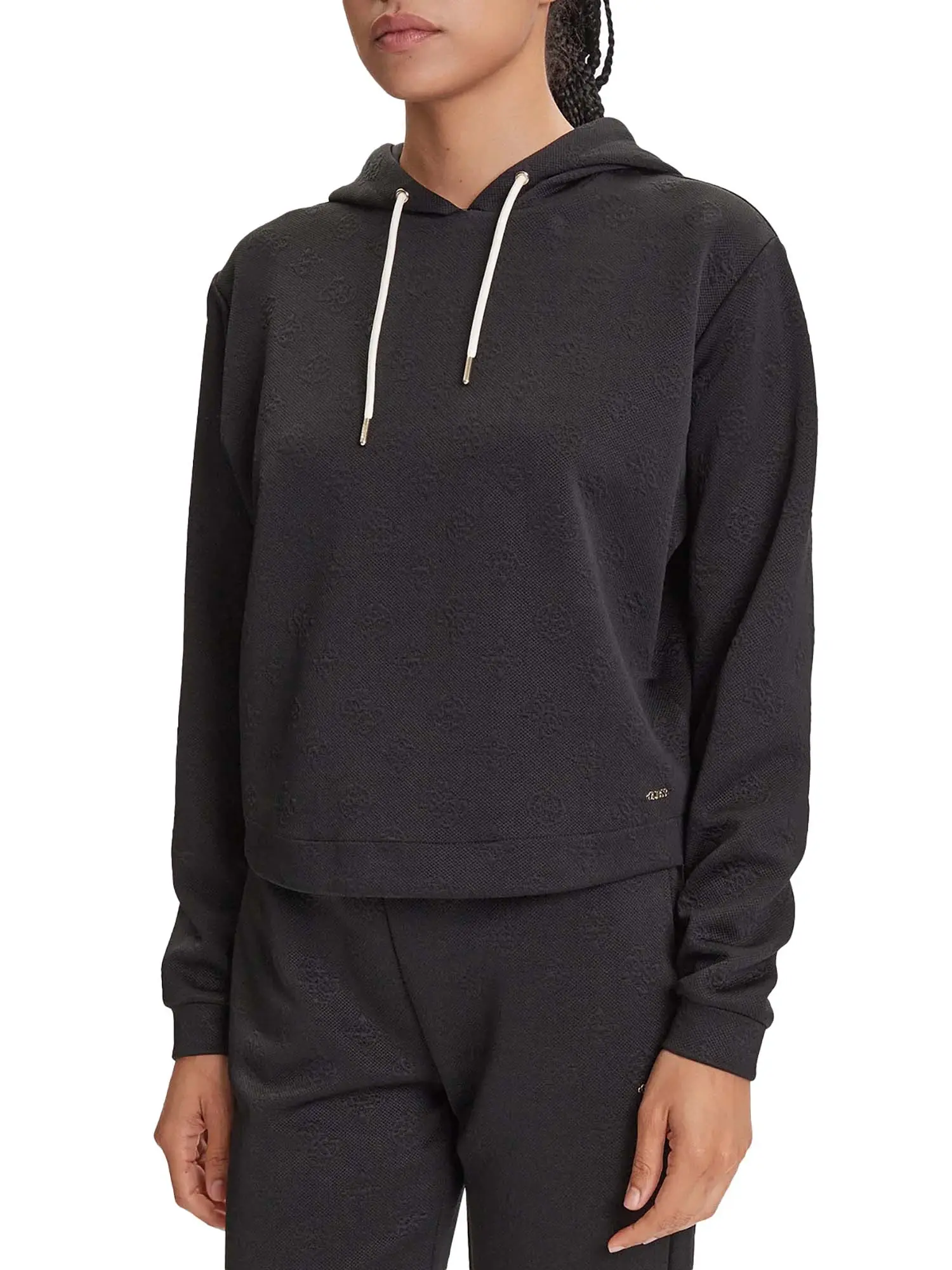 FELPA DONNA - GUESS ATHLEISURE - V5YQ04 KBSL2 - NERO, L