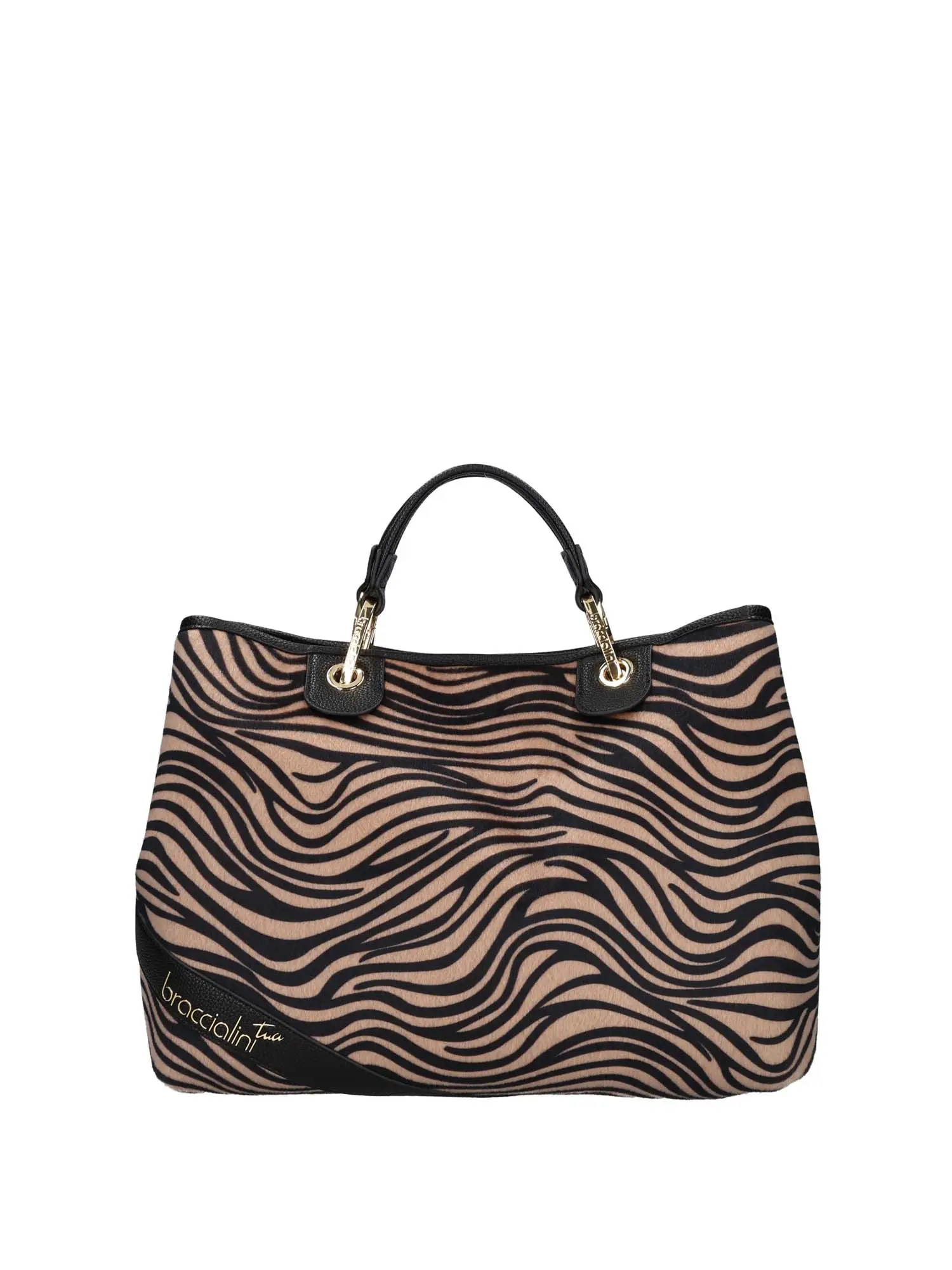 BORSA A MANO DONNA - BRACCIALINI - B18570-YY - NERO/BIANCO, UNICA