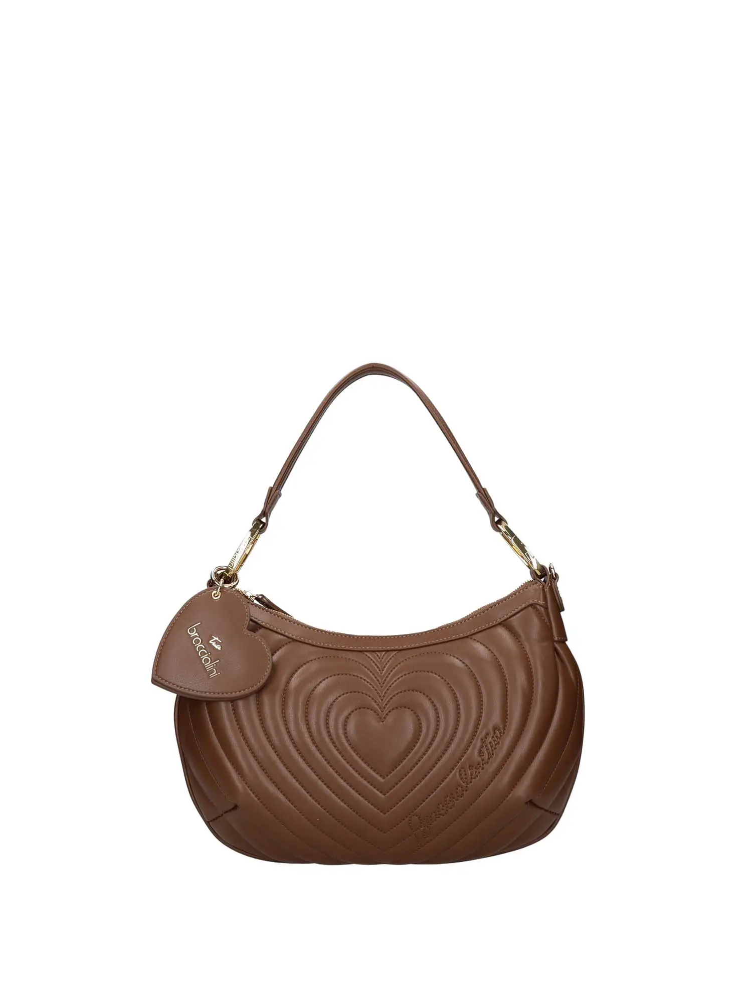 BORSA A SPALLA DONNA - BRACCIALINI - B18552-YY - MARRONE, UNICA