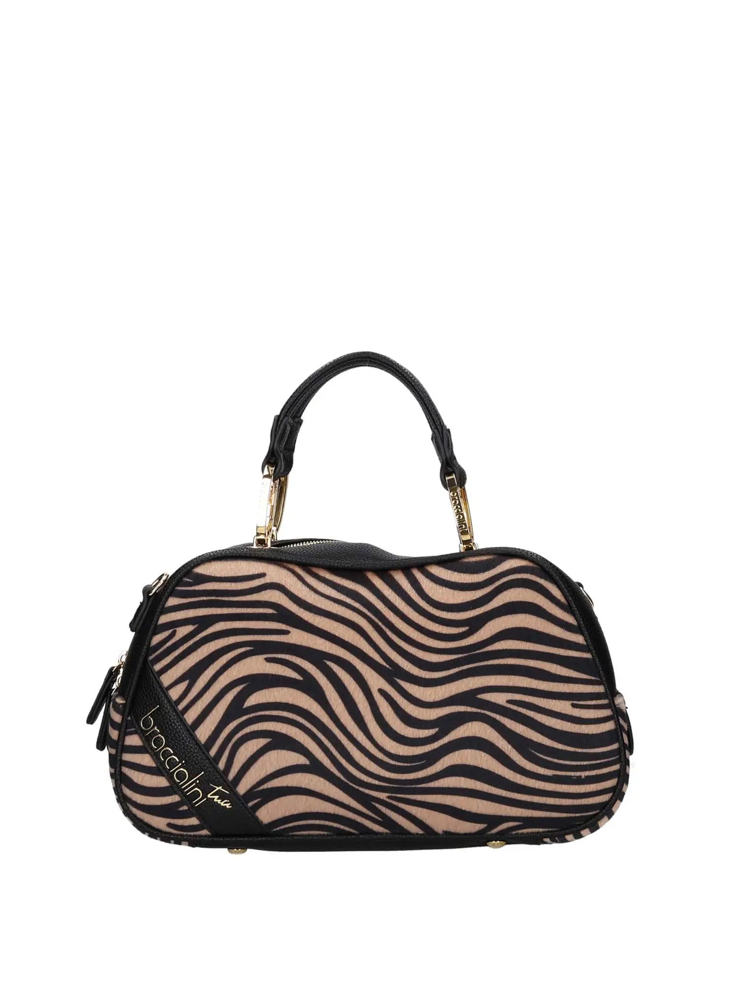 BORSA A MANO DONNA - BRACCIALINI - B18693-YY - NERO/BIANCO, UNICA