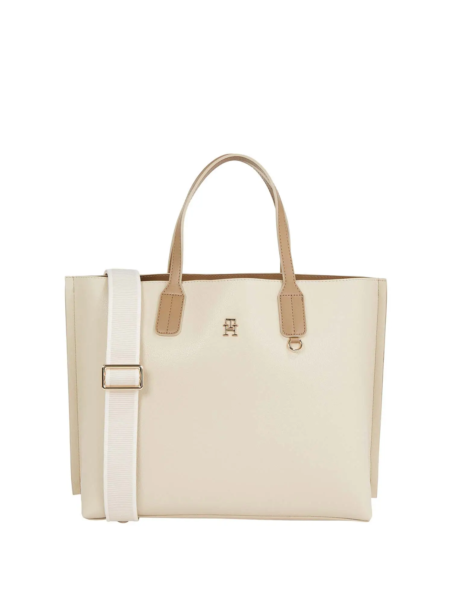 BORSA A SPALLA DONNA - TOMMY HILFIGER - AW0AW17463 - BEIGE, UNICA