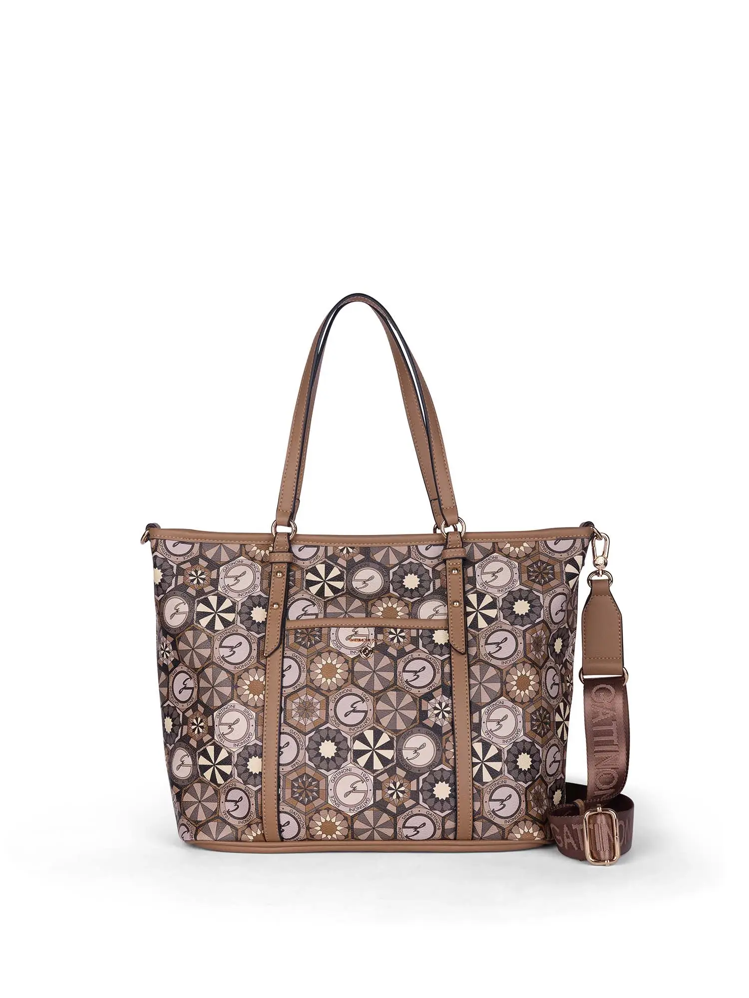 BORSA A SPALLA DONNA - GATTINONI ROMA - BINTD8008WZT - TAN, UNICA