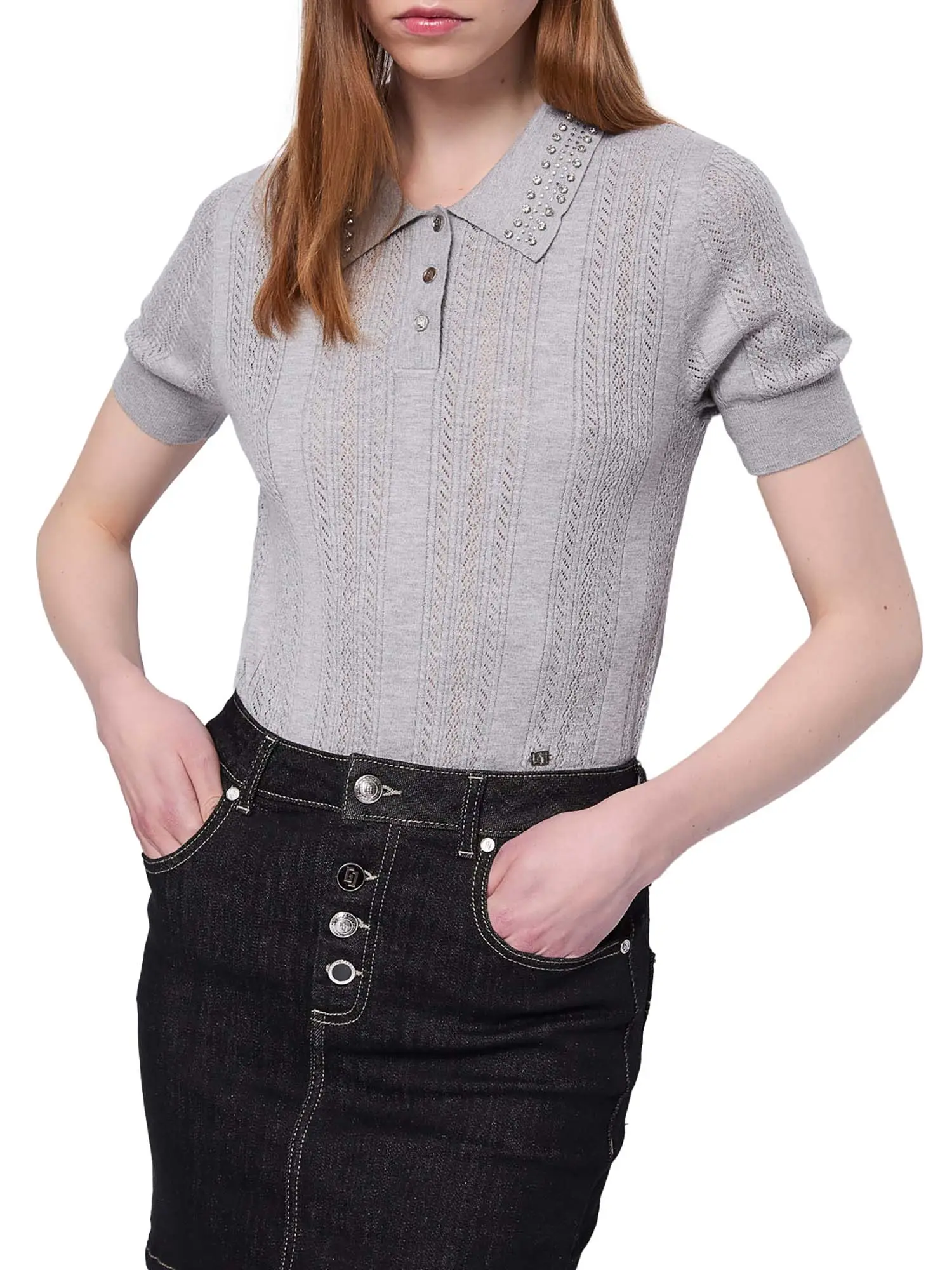 TOP DONNA - GAUDI JEANS - 521BD53048 - GRIGIO, XS