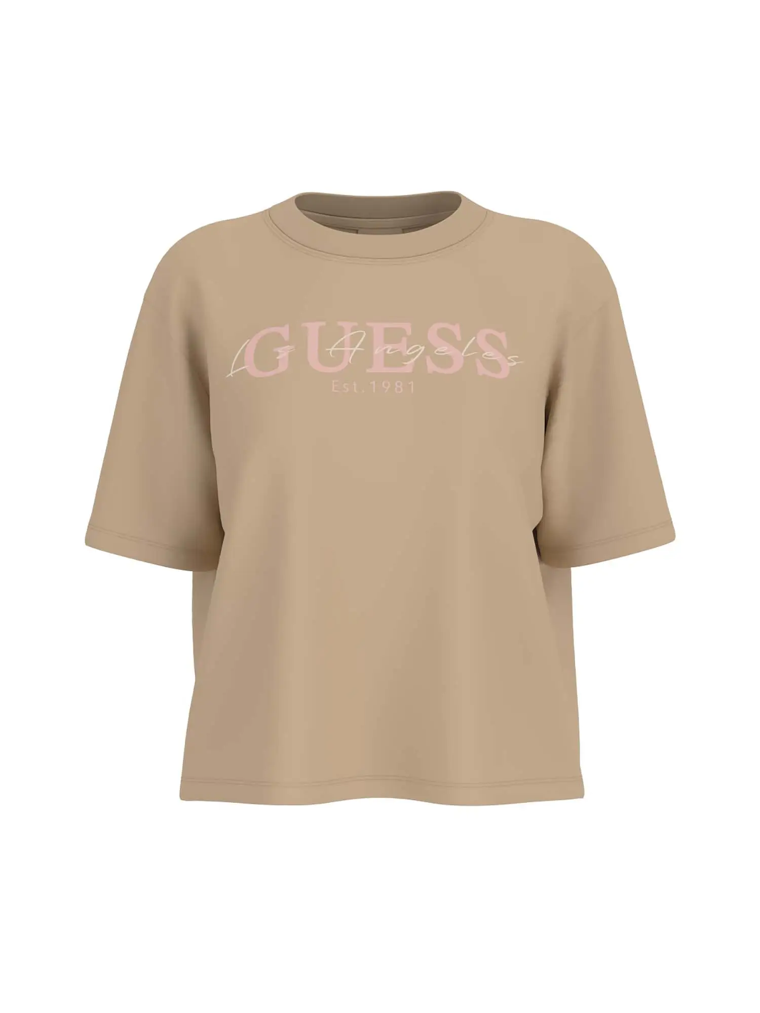 T-SHIRT DONNA - GUESS ATHLEISURE - V5YI02 I3Z14 - SABBIA, L