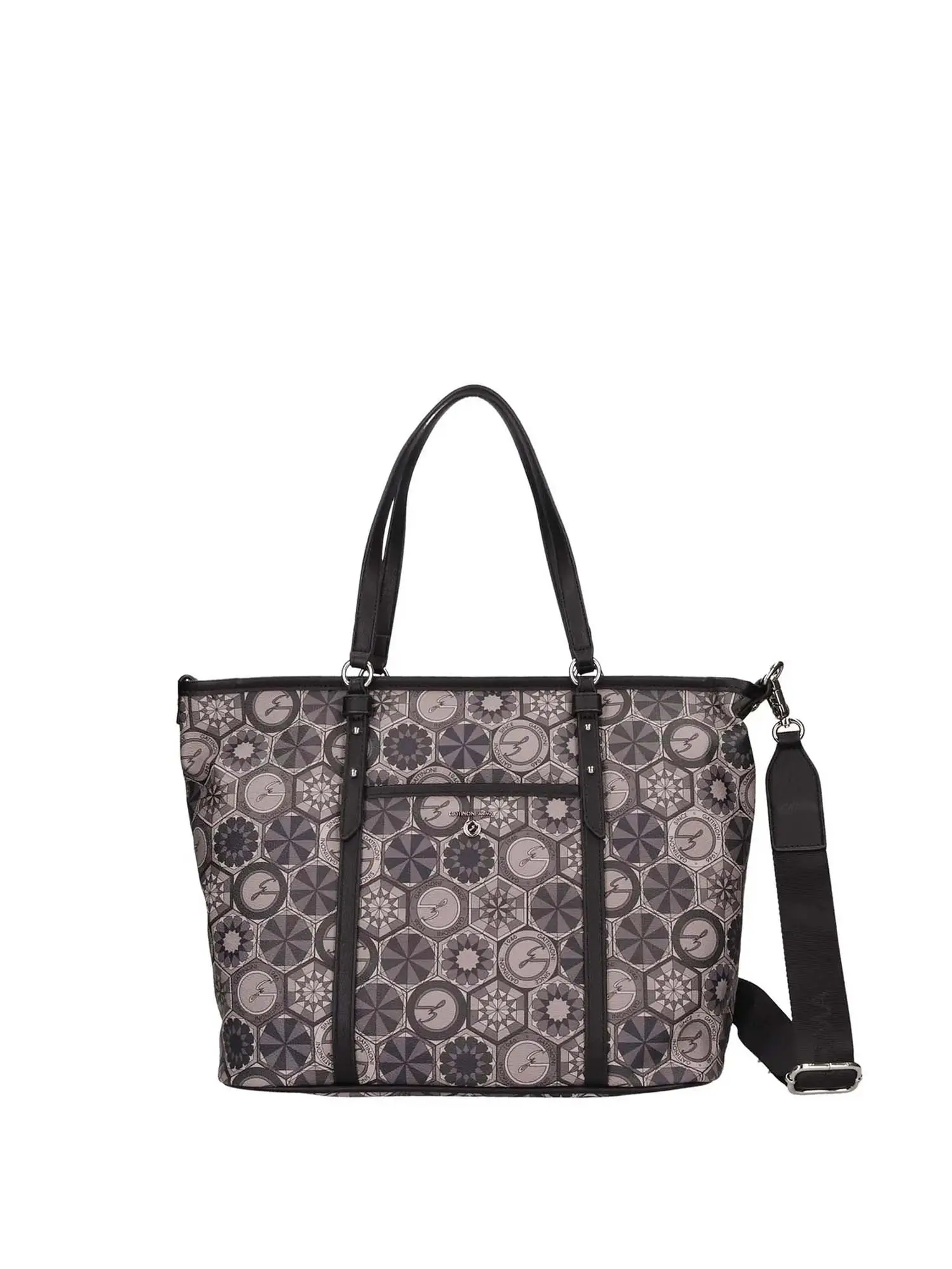 BORSA A SPALLA DONNA - GATTINONI ROMA - BINTD8008WZT - NERO, UNICA